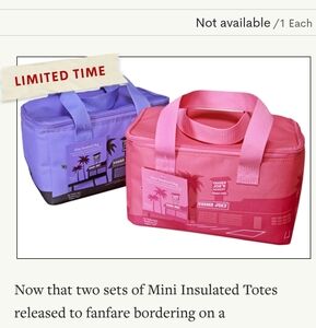 New Trader Joe's Mini Insulated Bag In Pink